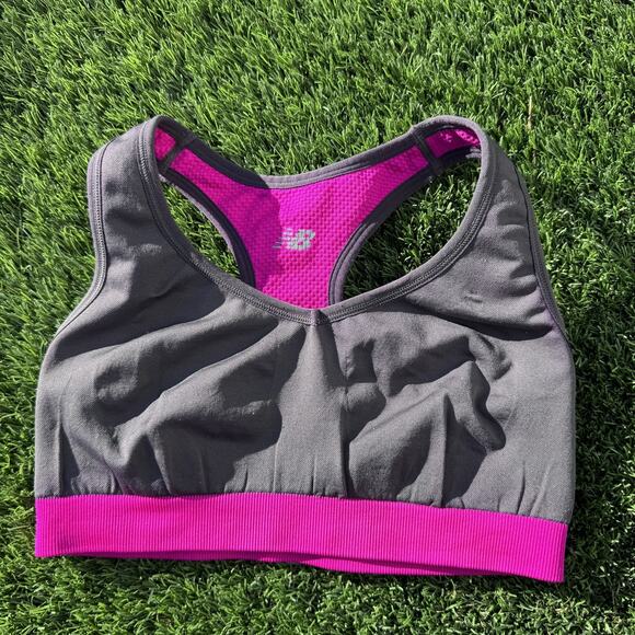 New Balance Sports Bra Womens Small Racerback Seamless Mesh Athletic Gym Workout - Picture 7 of 9